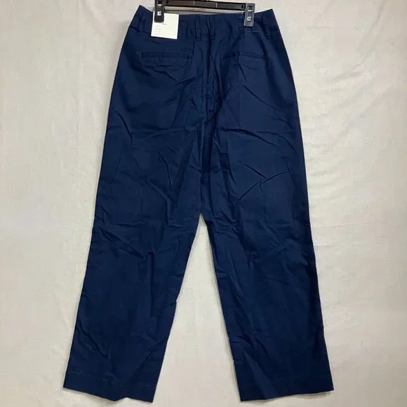 NWT A New Day Women Navy High-Rise Fly Button Zipper Straight Ankle Chino Pants - Picture 12 of 12